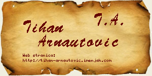 Tihan Arnautović vizit kartica
